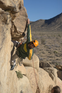 Eric on lead Eric making eye contact with his belayer